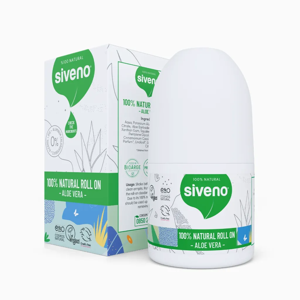 [MSIV-000143] Siveno Vegan Natuurlijke Aloë Vera Roll-On Deodorant, Vegan Kruidenformule, 50 ml