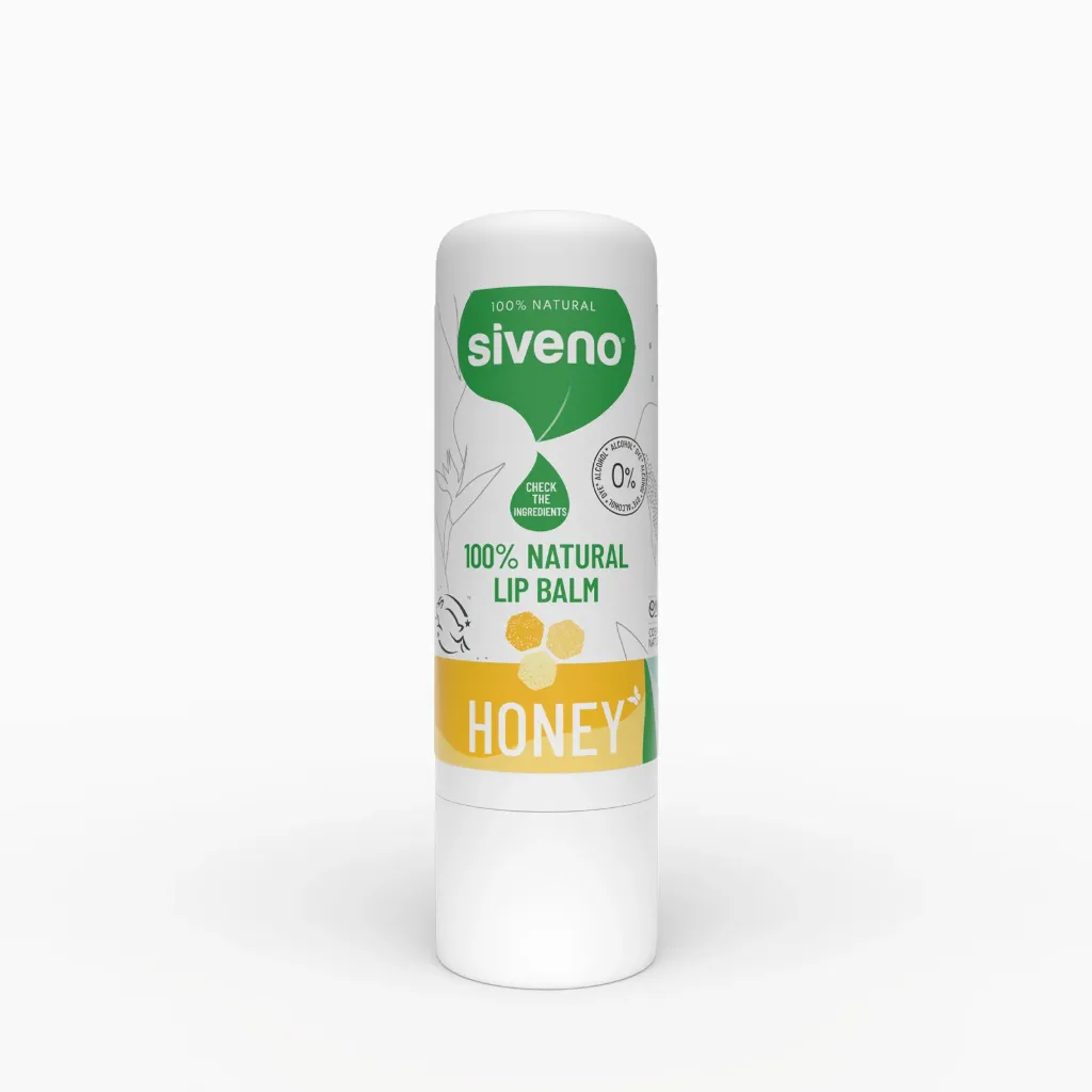 Siveno Natural Lip Care Balm, Honey, Moisturizing & Glossy, 6 g