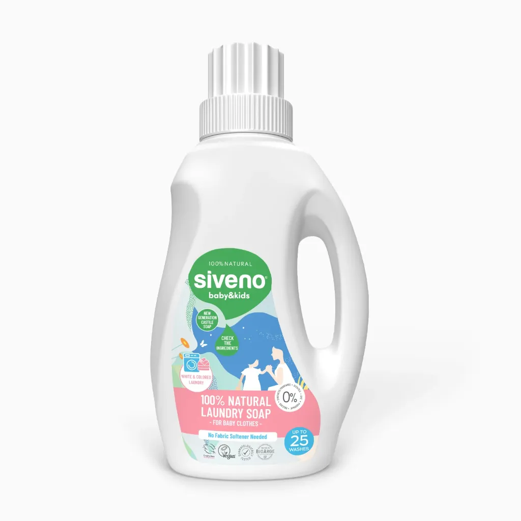 Siveno Lessive Bébé Naturelle – Détergent Végétal avec Effet Assouplissant – Vegan – 750 ml