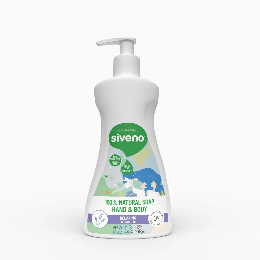 [UW-UU6T-LDZT] Siveno Natuurlijke Vloeibare Zeep Castille Lavendelolie Intensief Hydraterend Zuiverend Plantaardig Vegan 300ml