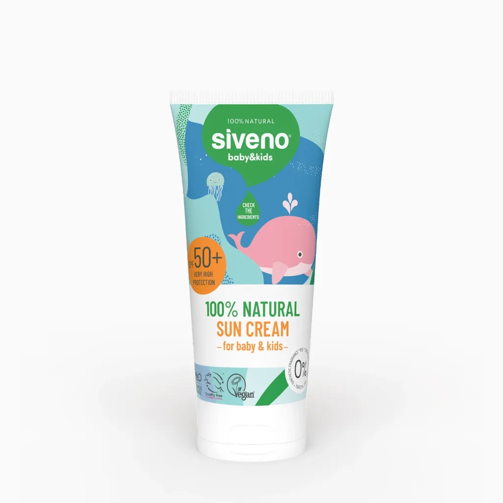 [6D-M9I8-0JZT] Siveno Natural Baby Sunscreen, UVA UVB, Vegan, SPF 50+, 50 ml