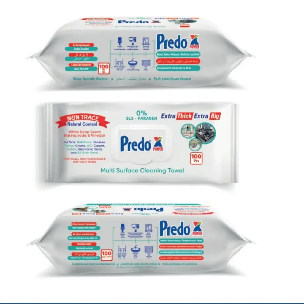 Predo All-Purpose Cleaning Wipes – 3 x 100 Pieces – Multi-Surface Cleaning Wipes – Value Pack